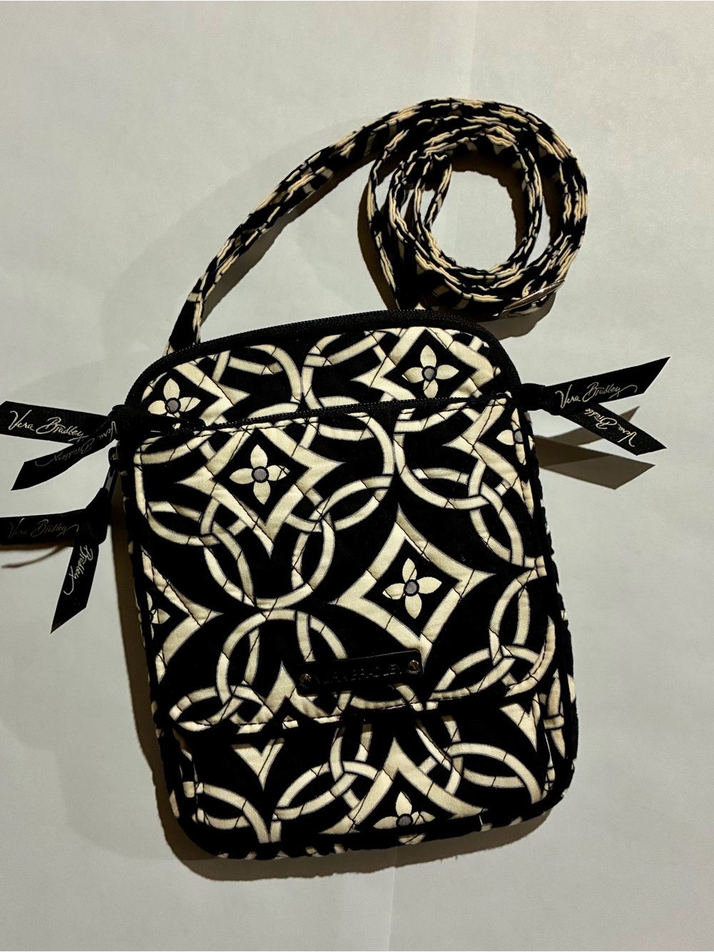 Vera Bradley Black & Cream Geometric Crossbody Bag